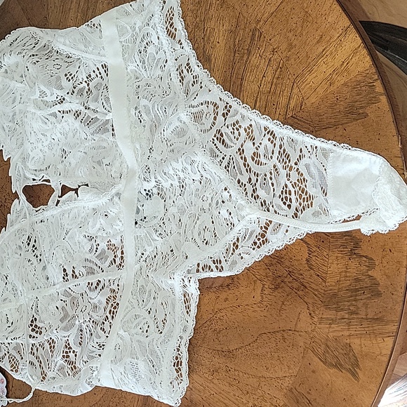IN BLOOM by Jonquil  Stretch Lace Teddy Bodysuit, XL, Ivory, NWT - Picture 12 of 14